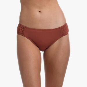 La Blanca Cinnamon Standard Island Goddess Shirred Hipster Bikini Bottom Size 10